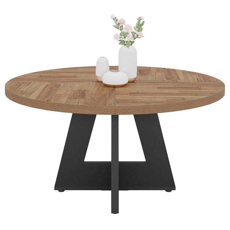 Round Dining Table Wood Kitchen Table 47" Dinning Room Tables