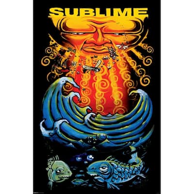 Sublime - Sun & Fish Art Poster - 24 x 36 Inch