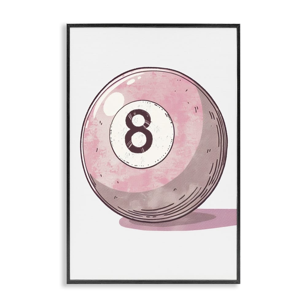 Stupell Pastel Eight Ball Framed Giclee Art Design By LSR Design Studio