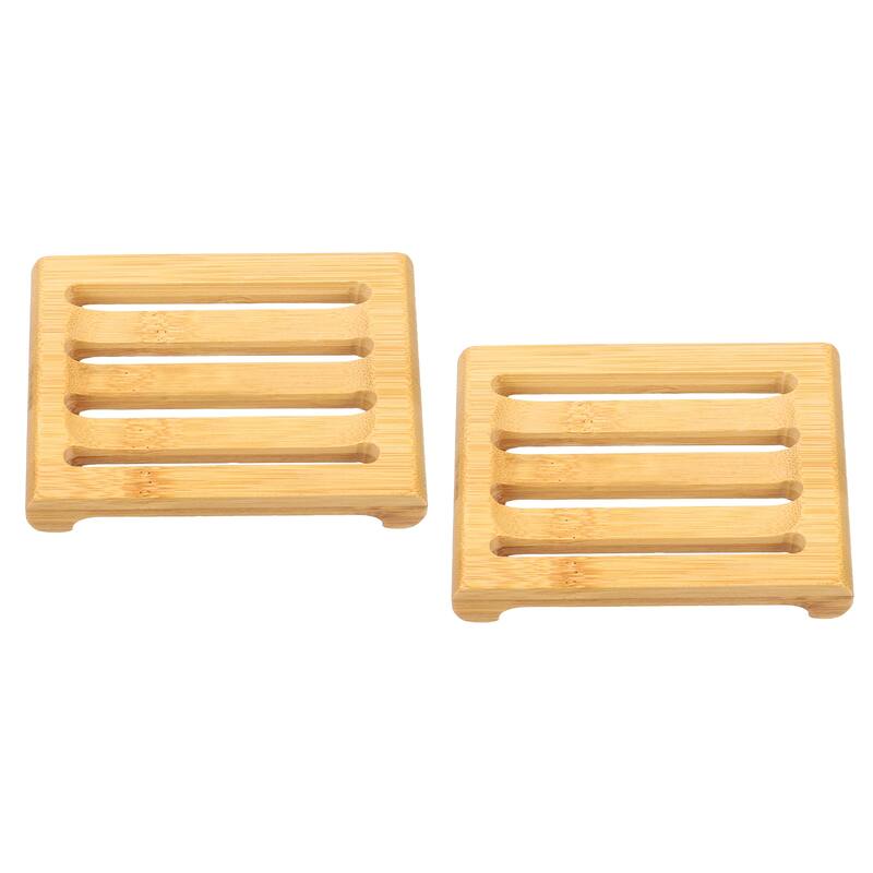 Wooden Soap Tray, Wooden Soap Dish, Natural Bamboo Soap Holder - Wood Color