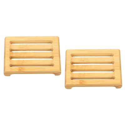 Wooden Soap Tray, Wooden Soap Dish, Natural Bamboo Soap Holder - Wood Color
