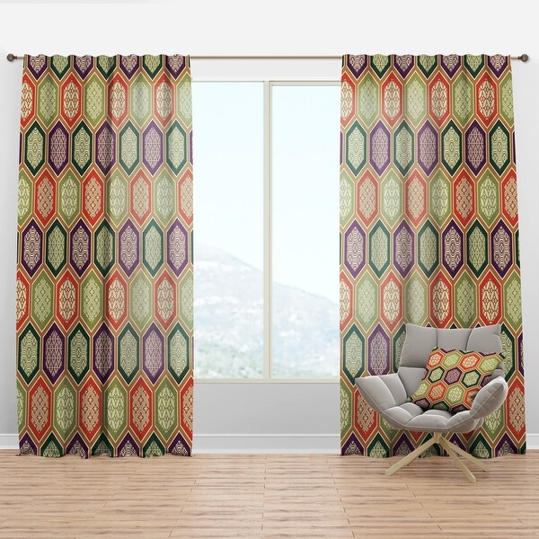 Designart 'Traditional Japanese Pattern' Modern & Contemporary Curtain