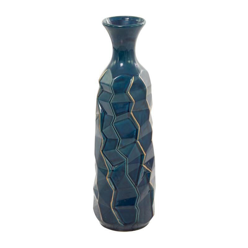 Blue Modern Smooth Glazed Stoneware Vase