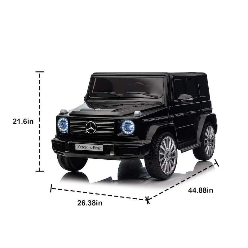 Licensed Mercedes-Benz G500 24V Kids Ride On Car with Remote, 3 Speeds, Bluetooth Music, LED Lights, USB/MP3 & Safety Belt