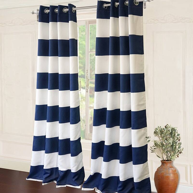 DriftAway Mia Stripe Room Darkening Curtain Panel Pair