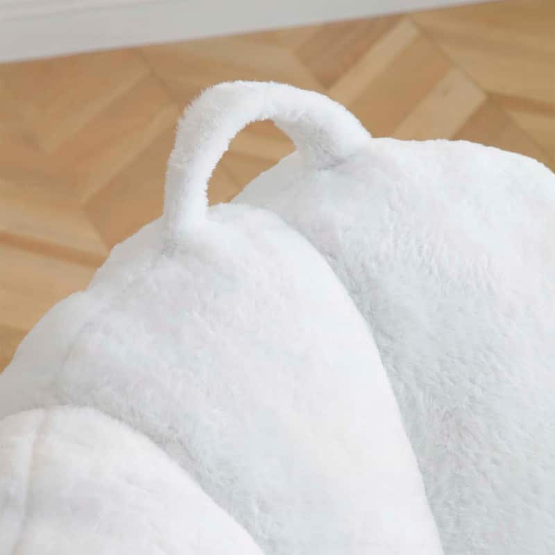 Bean Bag Chair with Footstool,Oversized Shell-Shaped Comfort Sofa