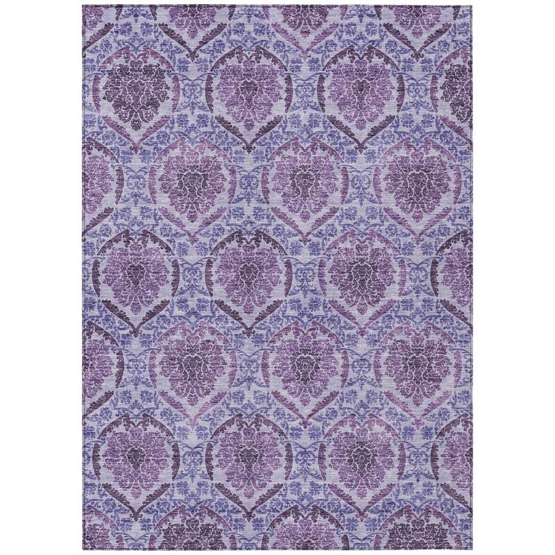 Machine Washable Indoor/ Outdoor Chantille Traditional Damask Rug