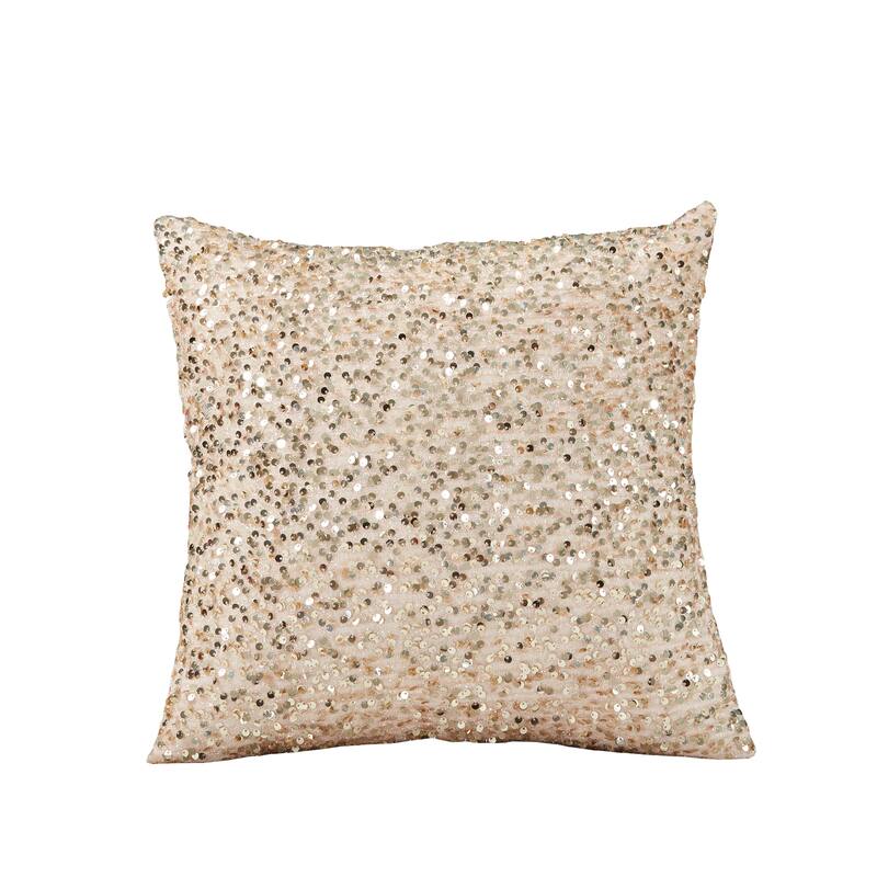 Violet Linen Twinkle Sparkling Sequins Pattern Decorative Cushion Cover - Gold