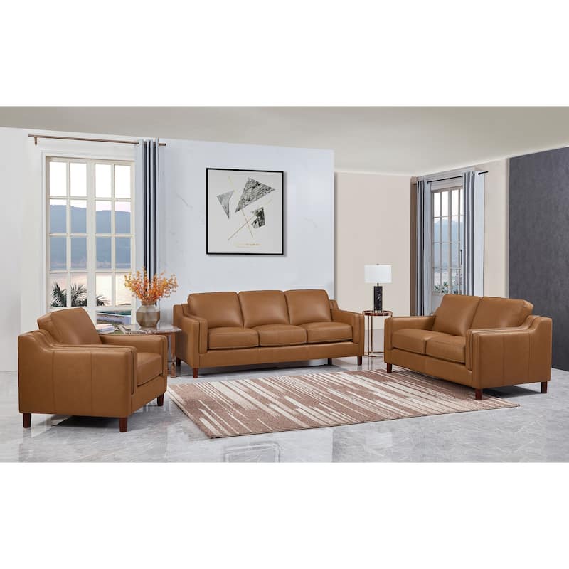 Hydeline Bella 3-piece Top Grain Leather Sofa, Loveseat, and Chair Set