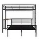 preview thumbnail 1 of 8, Metallic Black Twin over Full Metal Bunk Bed with Desk, Ladder and Quality Slats for Bedroom, 78.1''L*41.4''W*65''H, 103LBS Black