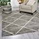 preview thumbnail 43 of 120, Nourison Brisbane Large Diamond Geometric Modern Shag Area Rug 8'2" x 10' - Light Grey - Runner/Rectangle