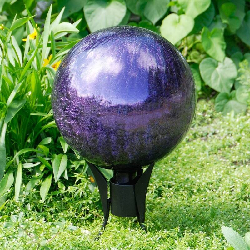 Achla Designs Small Trestle Gazing Globe Ball Stand, 7.75 Inch Tall, Black Powder Coat Finish