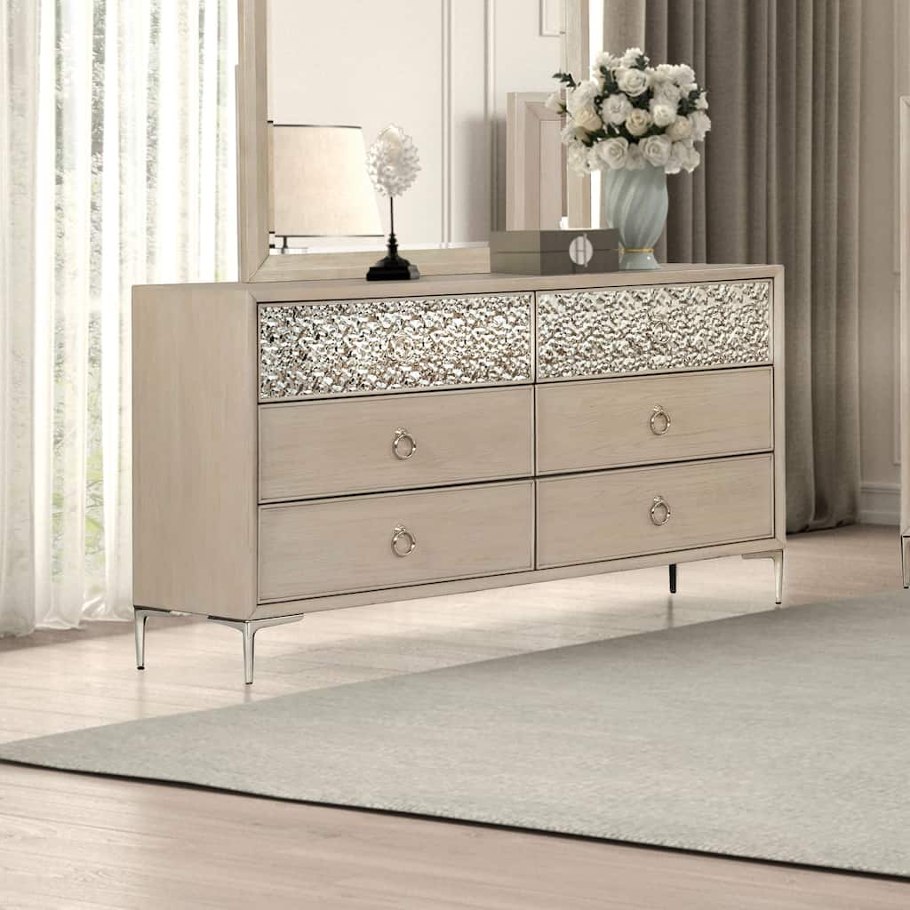 Furniture of America Fable Modern Solid Wood 6-Drawer Dresser