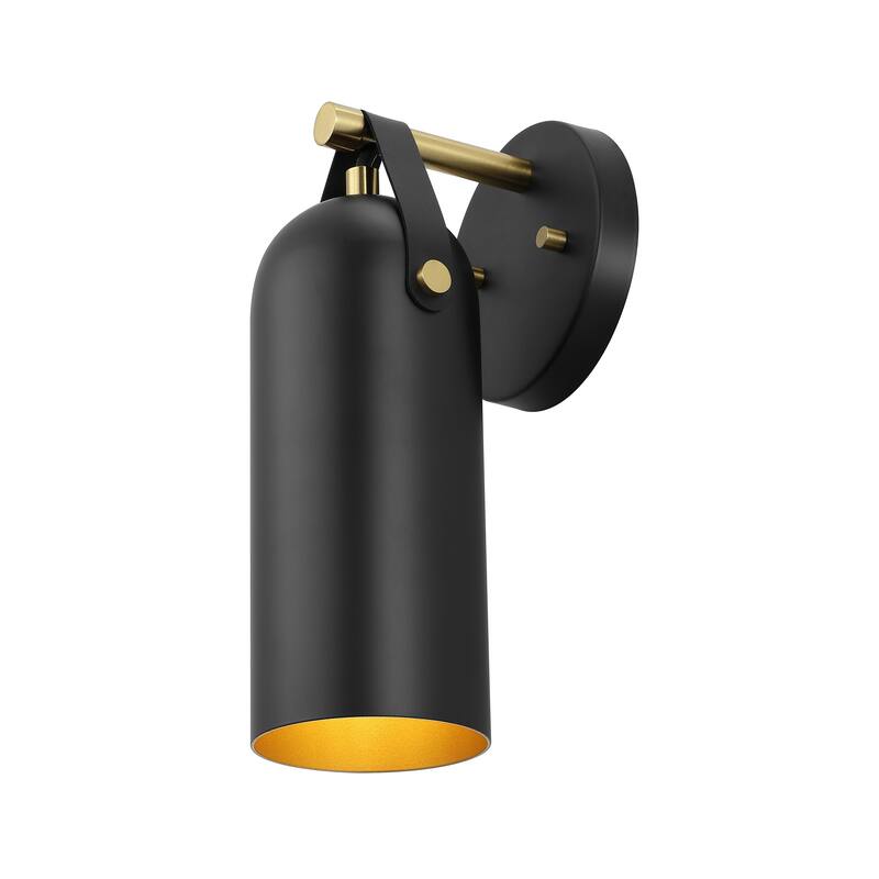 SAFAVIEH Lighting Ranya 6-inch Downward Light Wall Sconce with Bulbs (Set of 2) - 5.5 In. W x 5.1 In. D x 12 In. H - 6Wx5Dx12H - Black