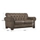 preview thumbnail 8 of 21, Greenwich Tufted Rolled Arm Nailhead Chesterfield Loveseat by iNSPIRE Q Artisan