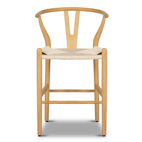 slide 2 of 40, Poly & Bark Weave 23.5" Seat Height Counter Stool - Solid Wood with Woven Seat