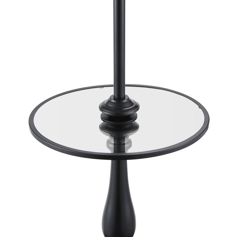 KAWOTI Traditional Tray Floor Lamp with Drum Shade - W15.4" x H61.25"