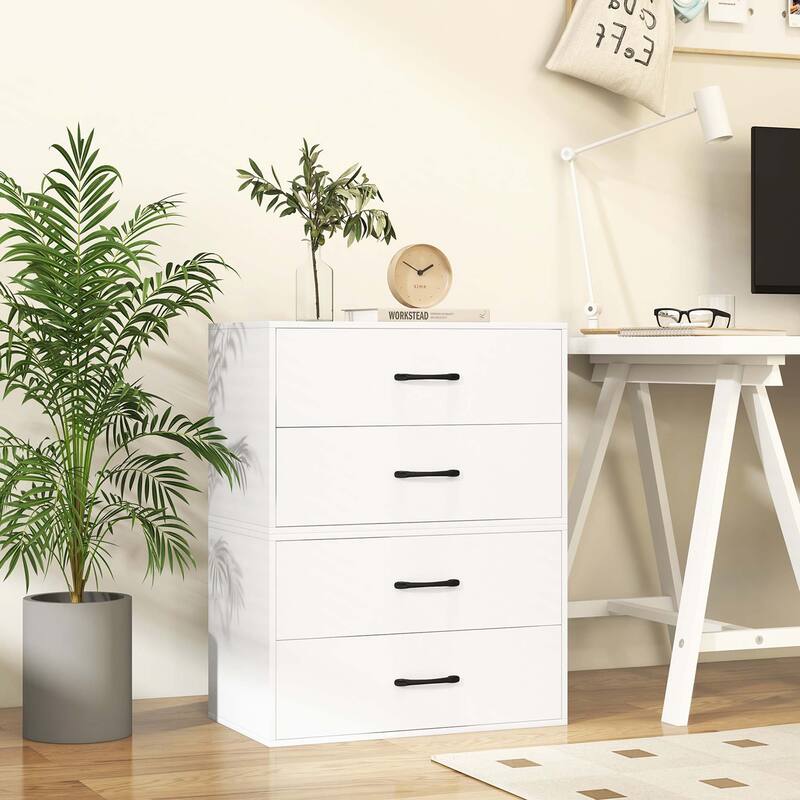 Costway 2-Drawer Stackable Organizer Horizontal Storage Cabinet