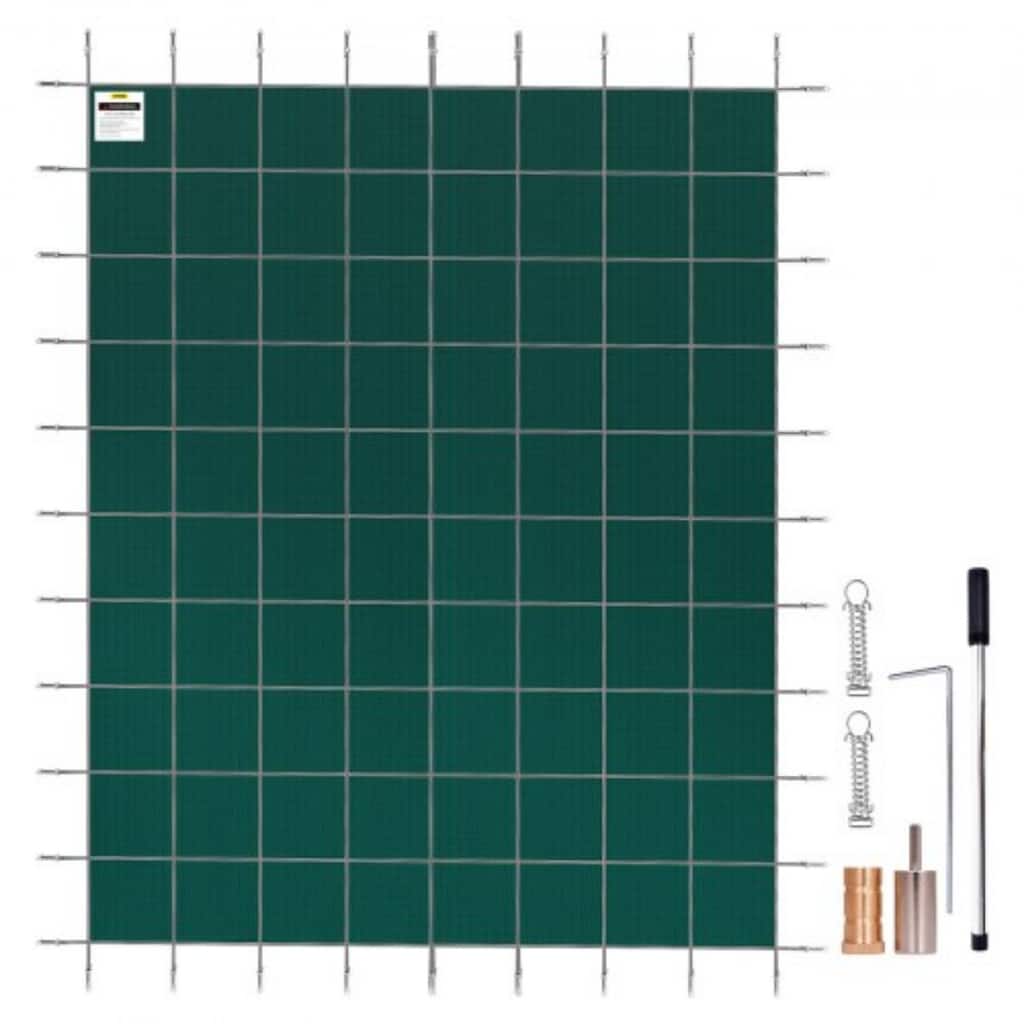 Rectangular Inground Pool Cover Mesh Winter Safety Cover Green