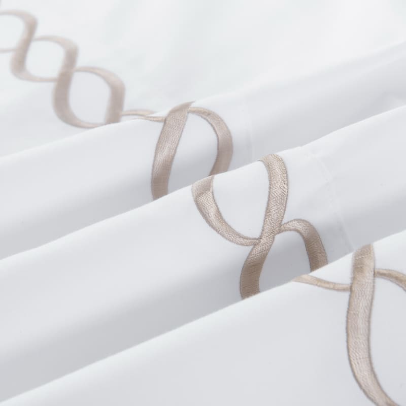WHOLINENS Cotton Sateen Sheet Set 4Pcs 500 Thread Count Hotel Collection