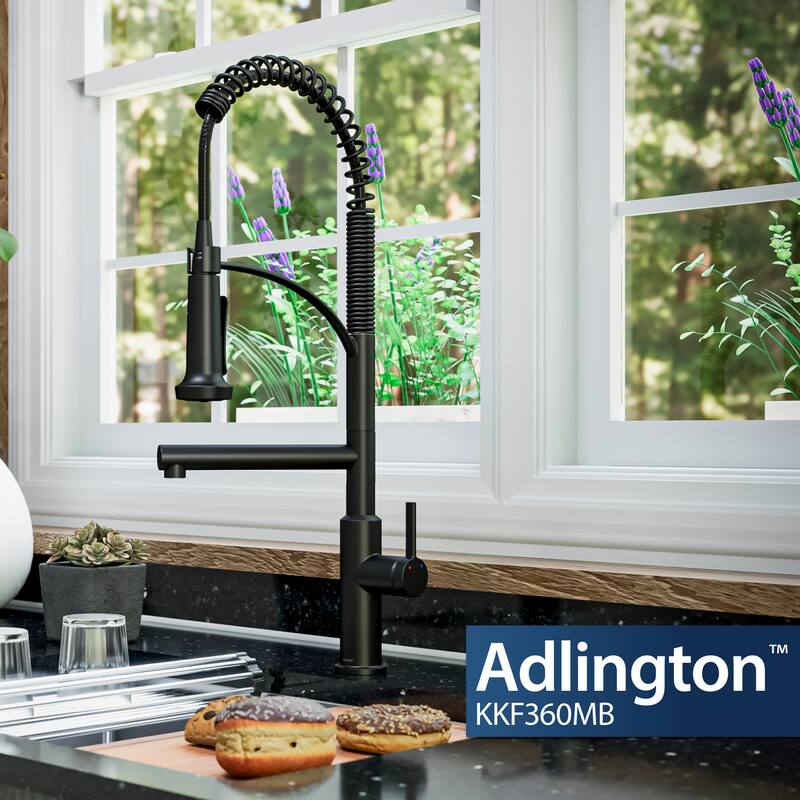 Karran Adlington KKF360 Single Handle Pull Down Sprayer Kitchen Faucet with Pot Filler