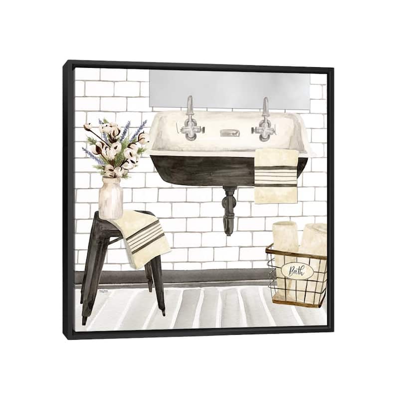 iCanvas "Farmhouse Bath II Sink" by Tara Reed Framed Canvas Print - Black - 26x26