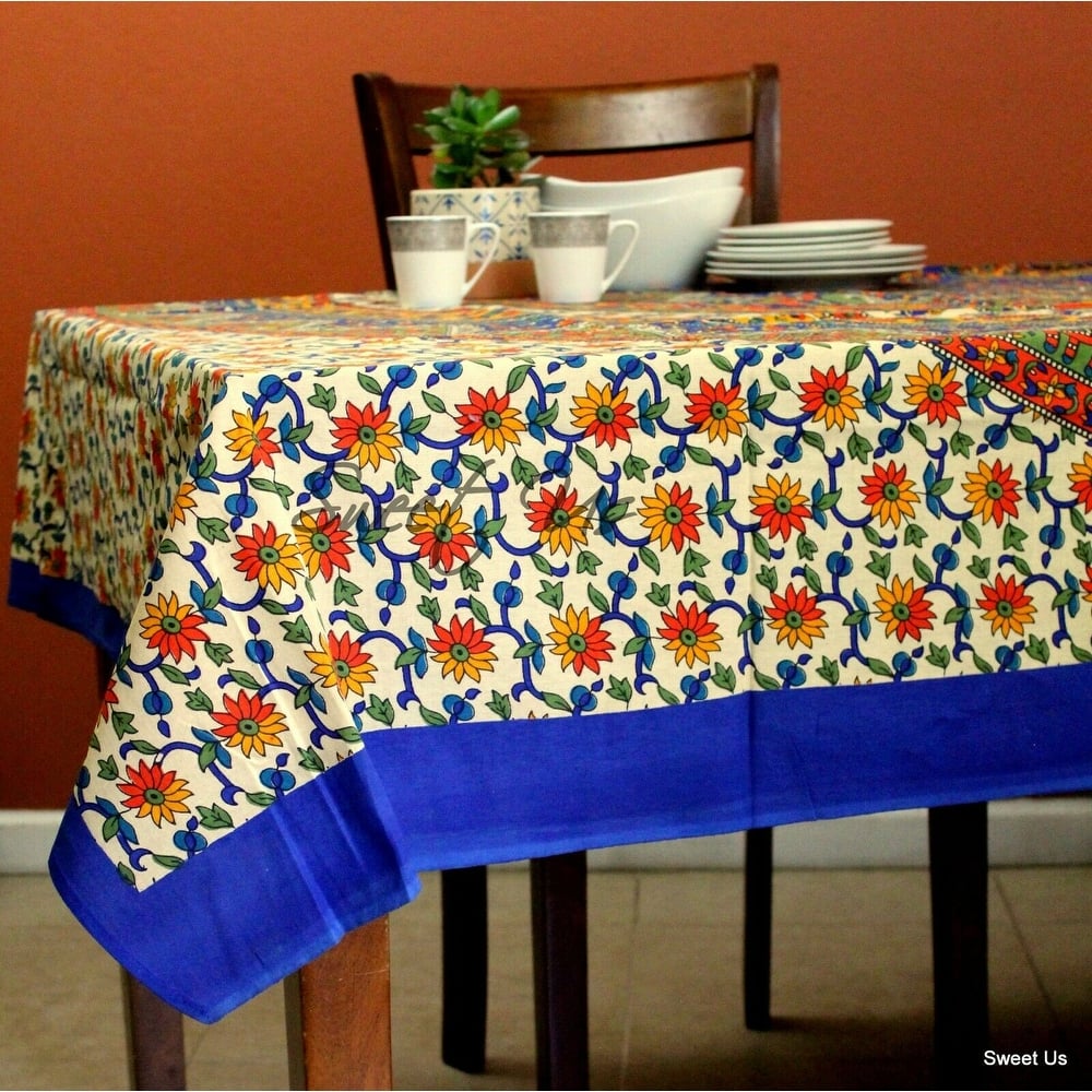 Cotton Elephant Floral Shine Tablecloth Rectangle