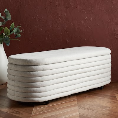 SAFAVIEH Couture Jaymie Contemporary Oval Storage Bench