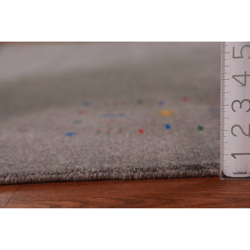 Tribal Gabbeh Area Rug Hand-Knotted Oriental Wool Carpet - 8'1" x 9'11"