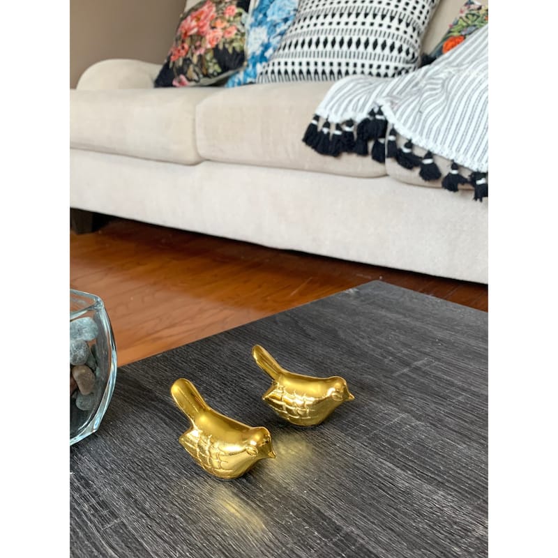 VIBHSA Bird Figurine of Health and Happiness Rustic Set of 2, 3.5"
