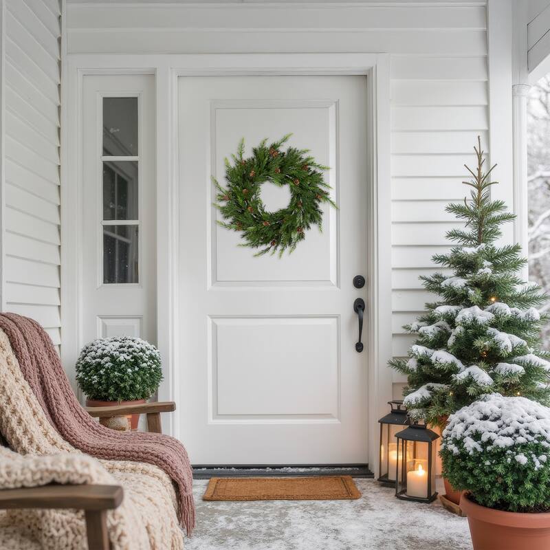 Real Touch™️ Cypress Pinecone Artificial Christmas Wreath 24" Unlit
