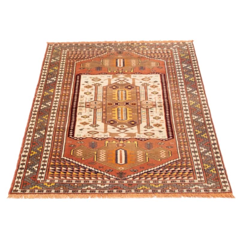 ECARPETGALLERY Hand-knotted Melis Vintage Cream Wool Rug - 4'1 x 6'0