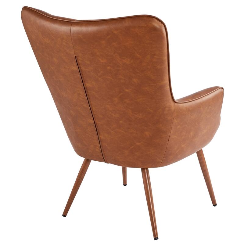 Yaheetech Faux Leather Chair Tufted Accent Chair for Living Room