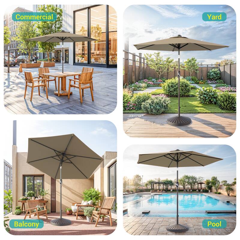 Bonosuki 7.5Ft LED Patio Market Umbrella Outdoor Table Umbrella