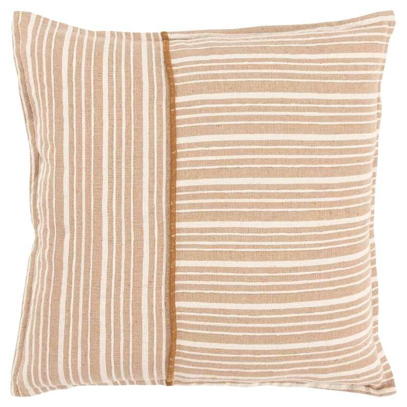 Rizzy Home Woven Stripe Texture Throw Pillow - Natural/Ivory