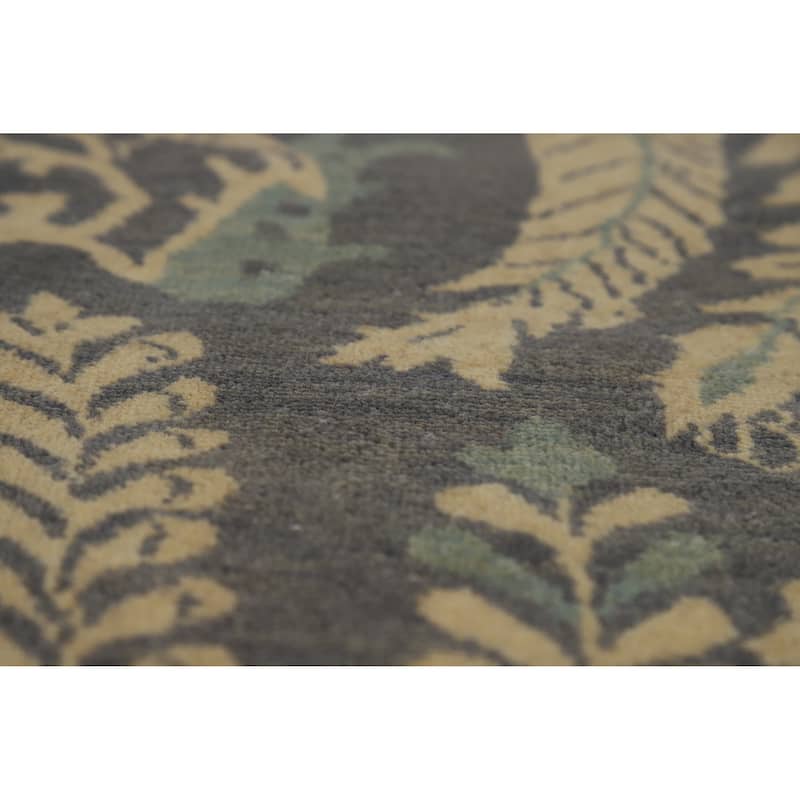 Hand Knotted Oriental 100% Wool Carpet Traditional All-Over Greys & Charcoal Ziegler Area Rug - 12' 2'' X 9' 0''