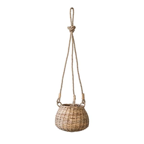 Handwoven Rattan Hanging Basket Brown Bed Bath & Beyond 33744400