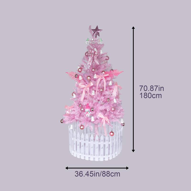 Artificial Christmas Tree - Pink Finish, Holiday Decor