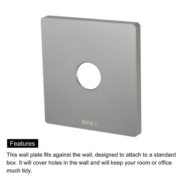 Grommet Wall Plate PC Wall Panel with 0.8 Inch Cable Through Grey 2 Pcs