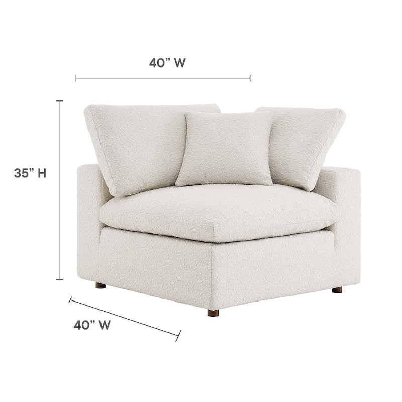 Commix Down Filled Overstuffed Boucle Fabric Corner Chair