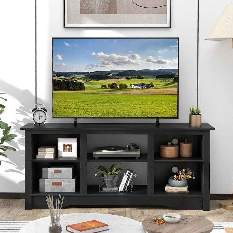 Gymax 58'' TV Stand Entertainment Center w/ 3-Adjustable Shelves for