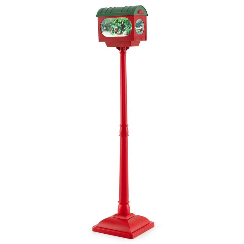 Costway 59 Inch Musical Christmas Street Lamp with Sound-Activated - Red - See Details
