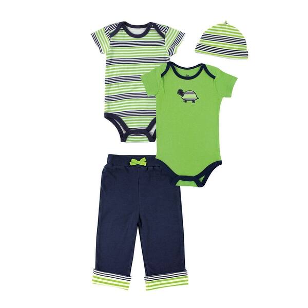 slide 1 of 1, Yoga Sprout Baby Boy Cotton Layette Giftset, Turtle, 0-3 Months - Turtle 0-3 Months - Turtle
