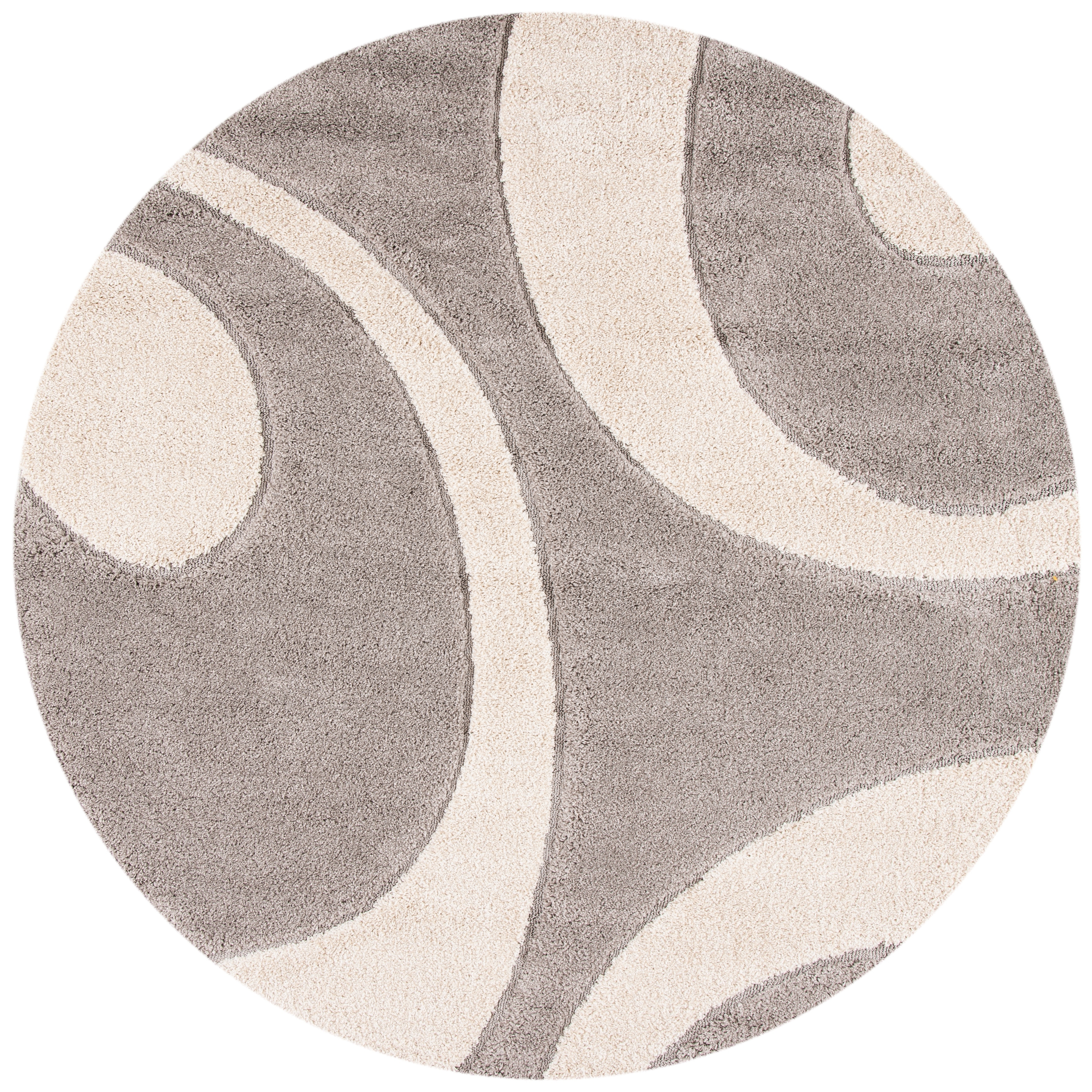 Ivory 2'3 x 8' Grey SAFAVIEH Florida Shag Collection SG474 Mid-Century Modern Abstract Non-Shedding Living Room Bedroom Dining Room Entryway Plush 1.2-inch Thick Runner 