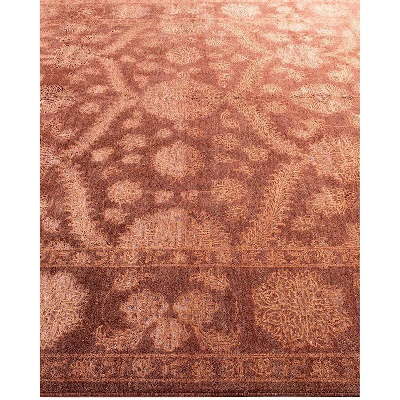 Ikat One-of-a-Kind Handmade Area Rug - Brown, 8' 2" x 10' 2" - 8' 2" x 10' 2"