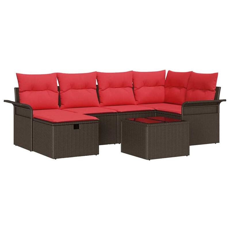 vidaXL 6/7 Piece Garden Sofa Set with Cushions - 95.5×52.2×27.2