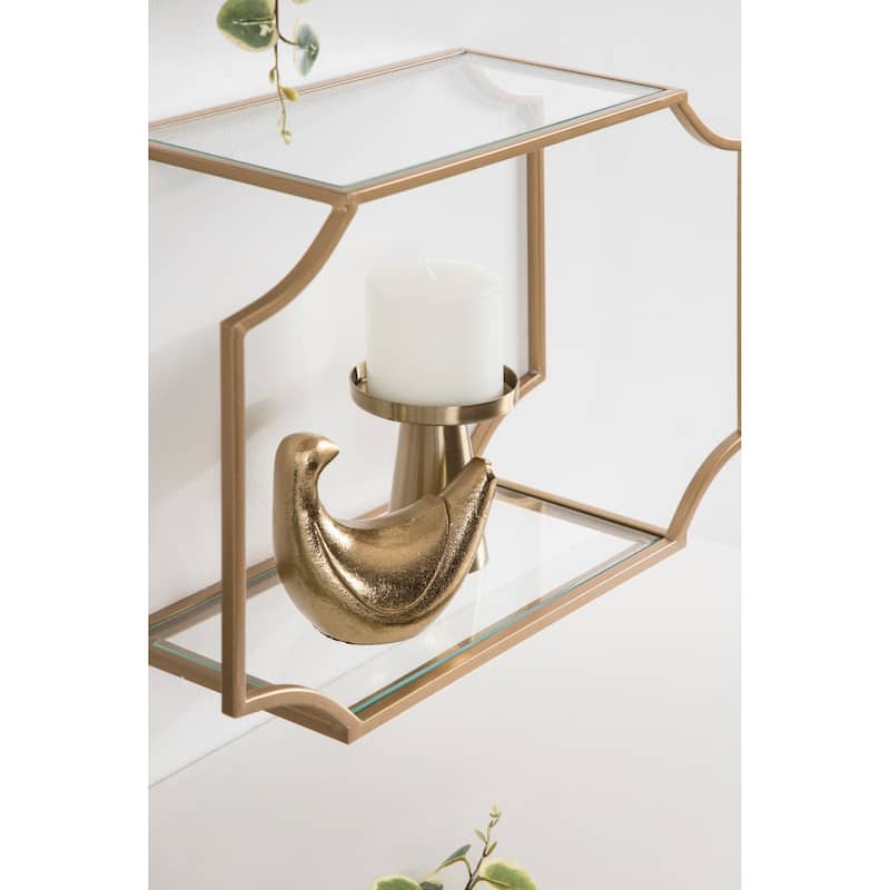Kate and Laurel Ciel Scalloped Metal Wall Shelf (Set of 2)