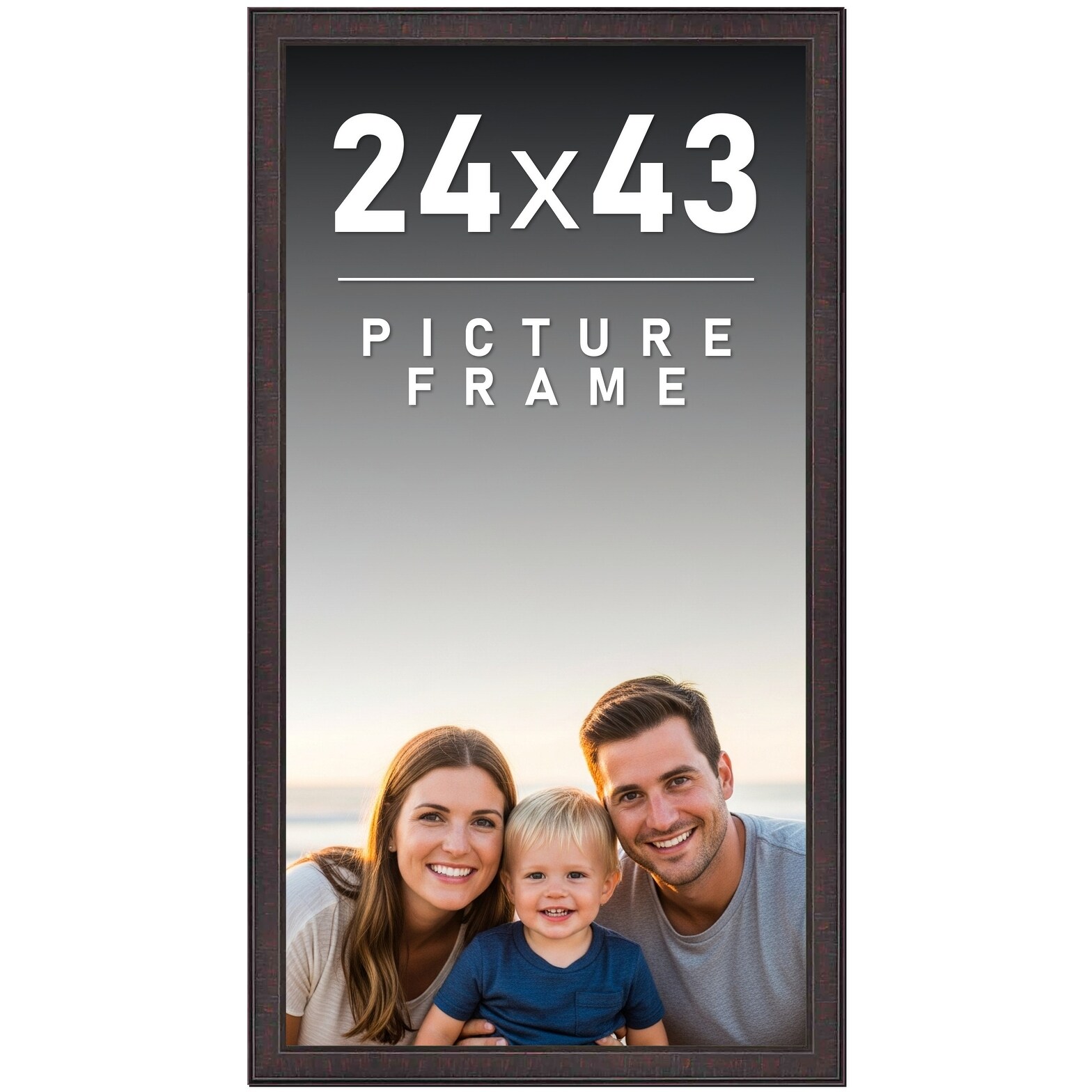 24x43 Frame Brown Picture Frame - Complete Modern Photo Frame Includes