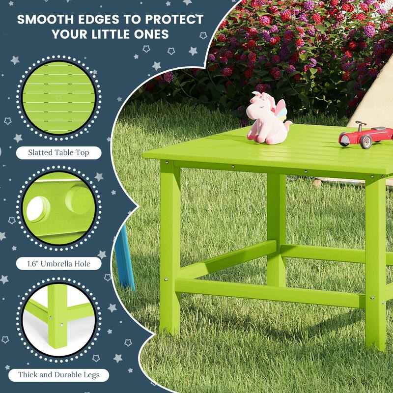 Polytrends Laguna Kids Outdoor 31" Square Poly Dining Table