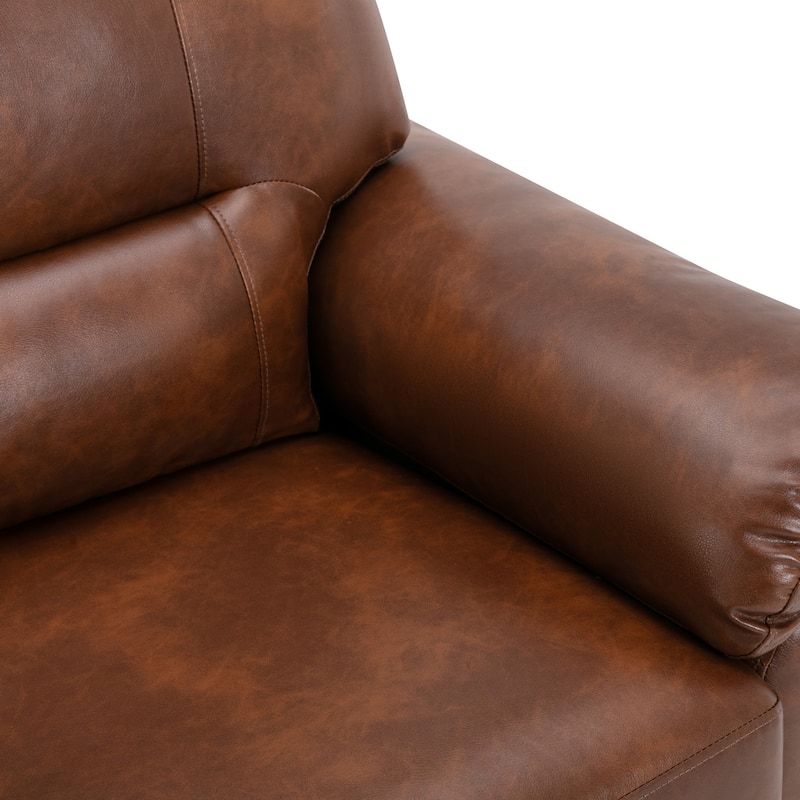 Morden Fort Upholstered Living Room Set, 2 Pieces, Faux Leather Loveseat and Sofa
